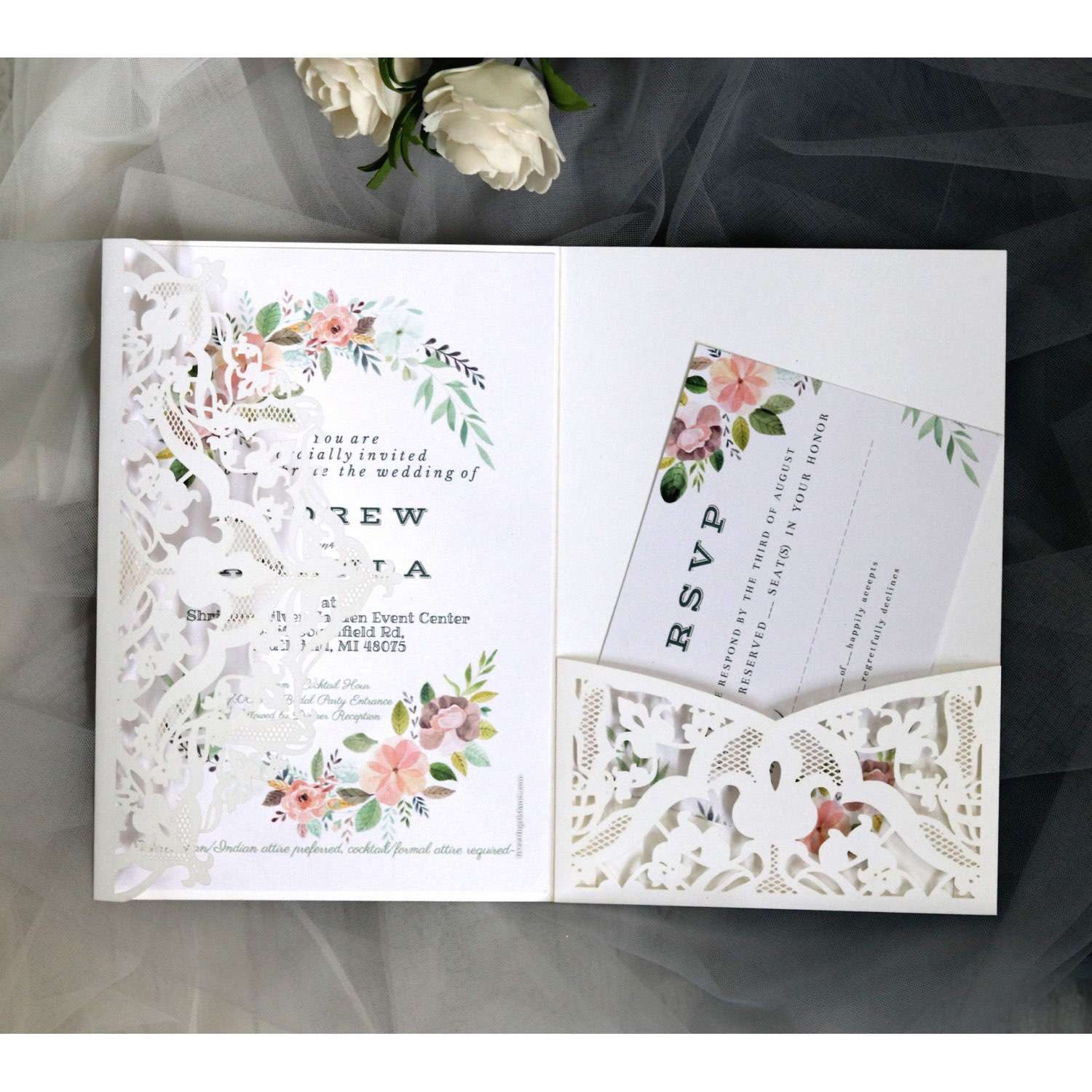 Christmas Invitation Thanksgiving Day Greeting Card New Laser Wedding Card